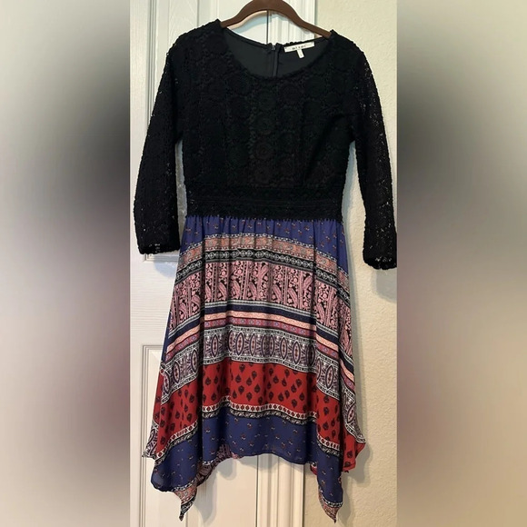 Miami Bohemian Style Dress with lace top Sz S - Picture 1 of 6